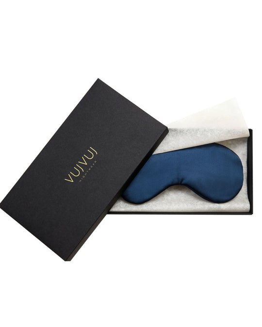 Silk Sleep Mask In Inky Blue