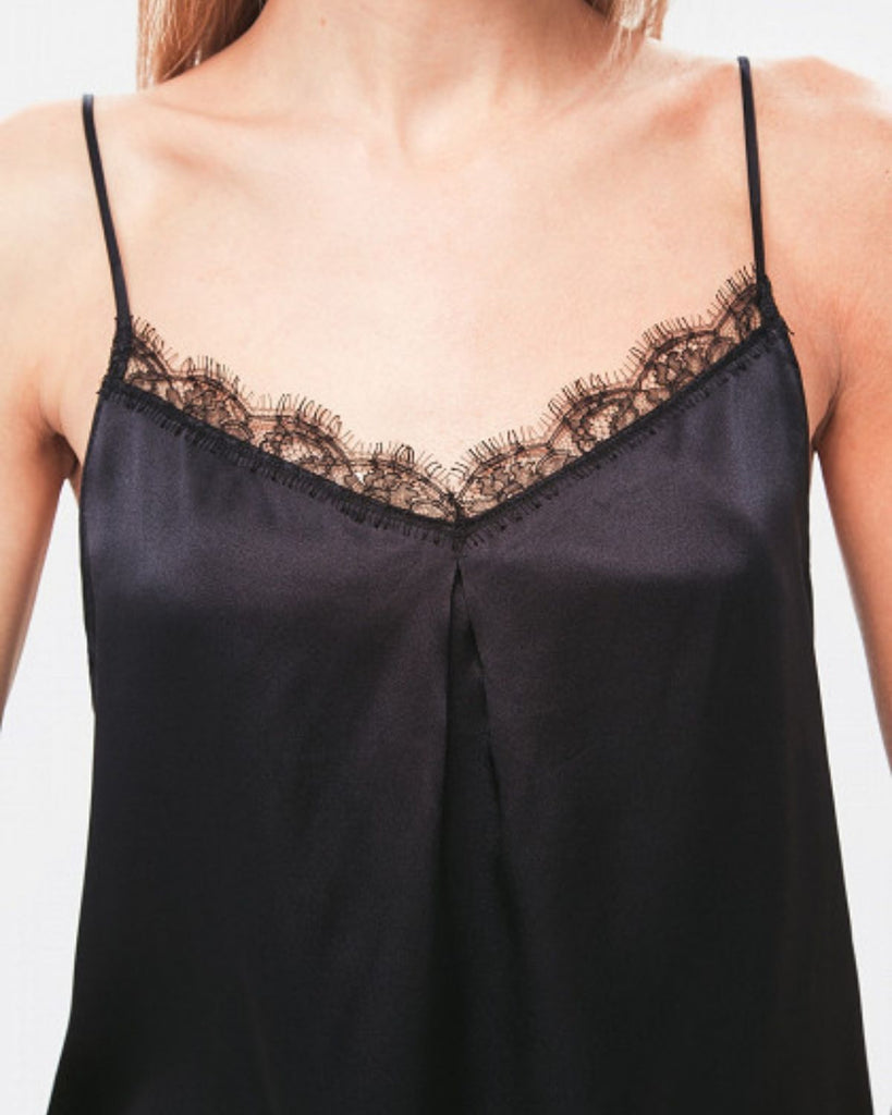 Silk top with lace.