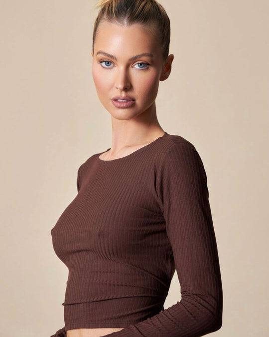 The Luna Open Back Ribbed Lounge Top