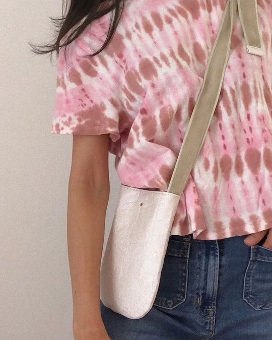 Velvet ribbon mini bag / Pearl