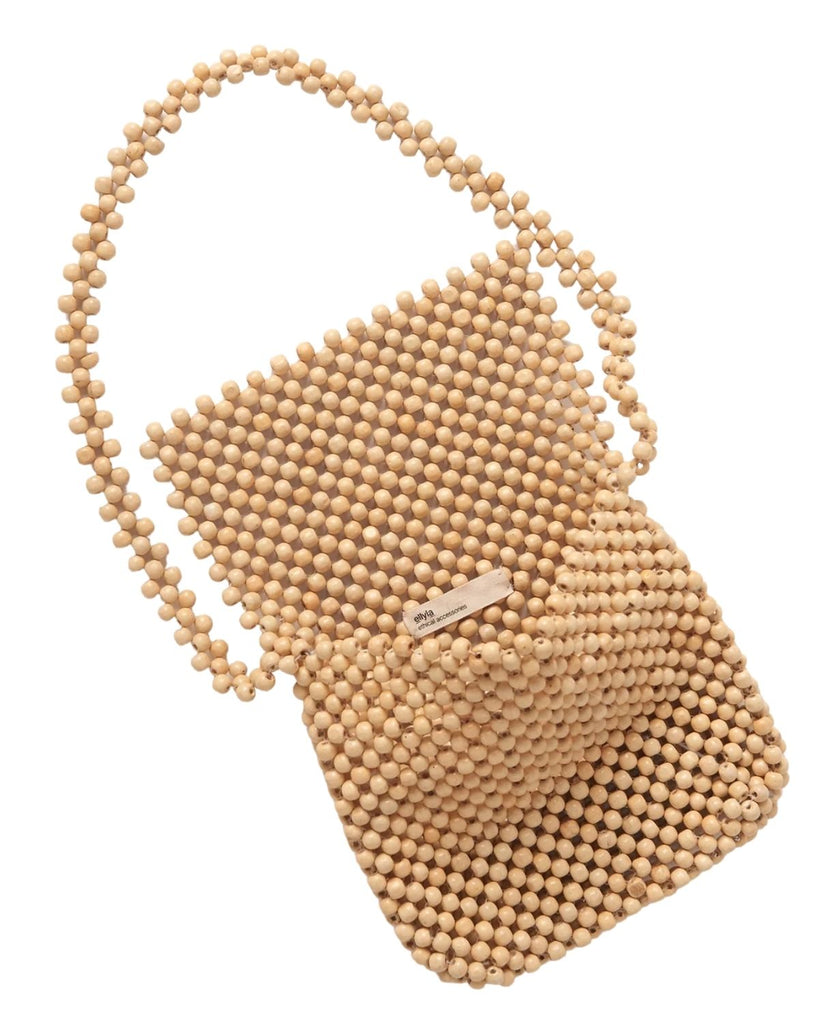 Wood Beaded bag - vegan gifts for her - ethical handbags UK