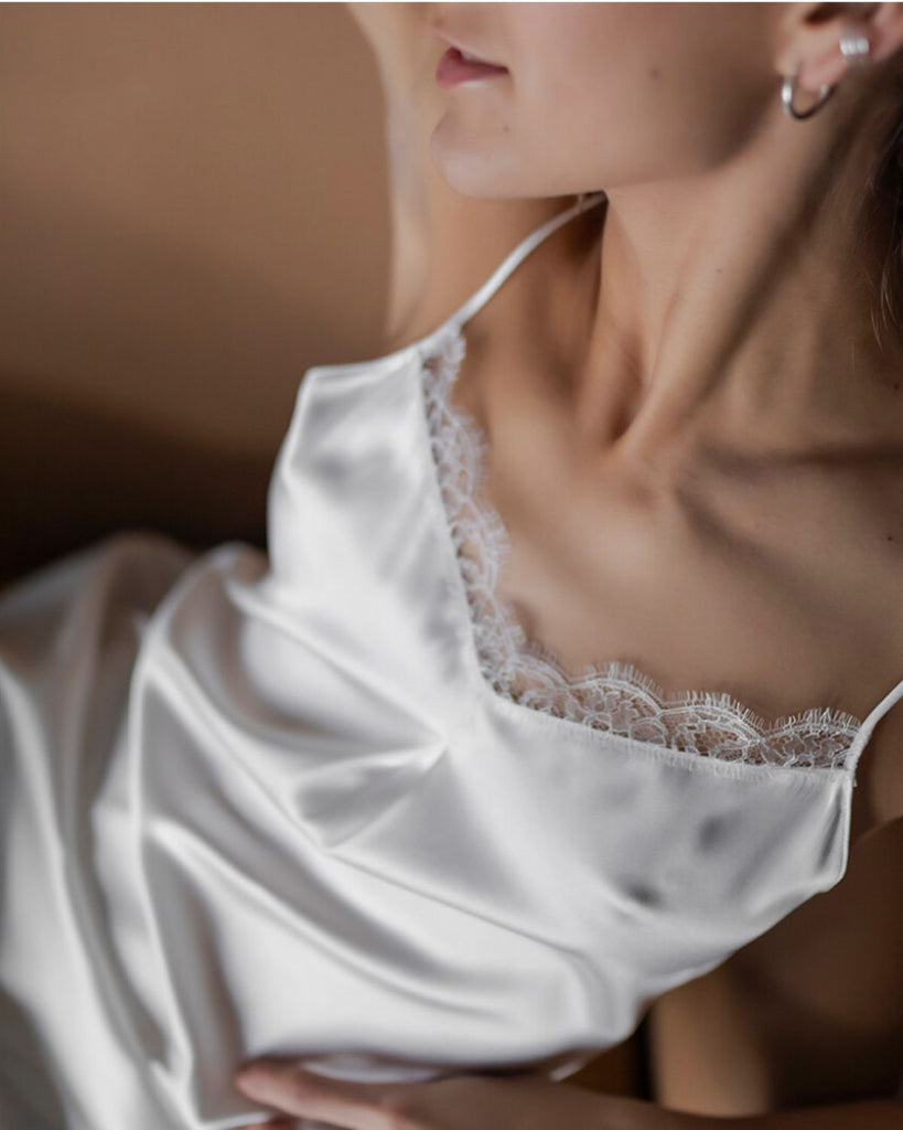 Ivory silk camisole - bridal lingerie - affordable silk nightwear